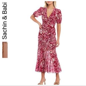 Sachin + Babi Floral Maxi Dress in Red and Pink